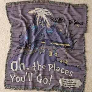 NWT Parks Project X Dr. Seuss Striped Woven Throw Blanket